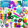 50 Pcs Fidget Toys Pack - Stocking Stuffers For Kids, Gifts For Kids, Party Favors - Adults Stress Relief Sensory Toy - Adhd Toys Bulk For Classroom Treasure Box Prizes - Pop Its