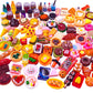 100pcs Miniature Food Drinks Bottle Toys Dollhouse Mixed Resin Accessories for Adults Kids Kitchen Accessories for Pretend Play