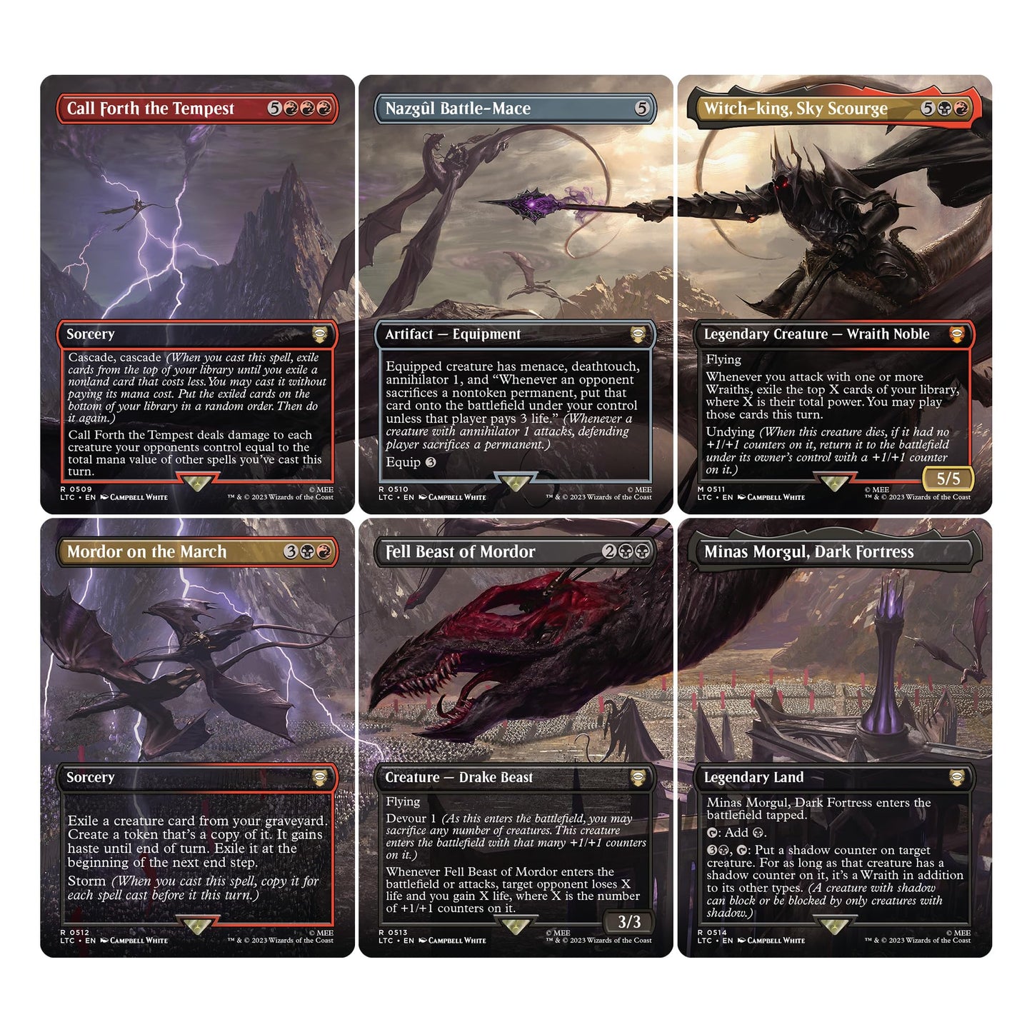 Magic The Gathering Scene Box - Flight of The Witch-King, 6 Scene Cards, 6 Art Cards, 3 Set Boosters, Multicolor, Model D34860000