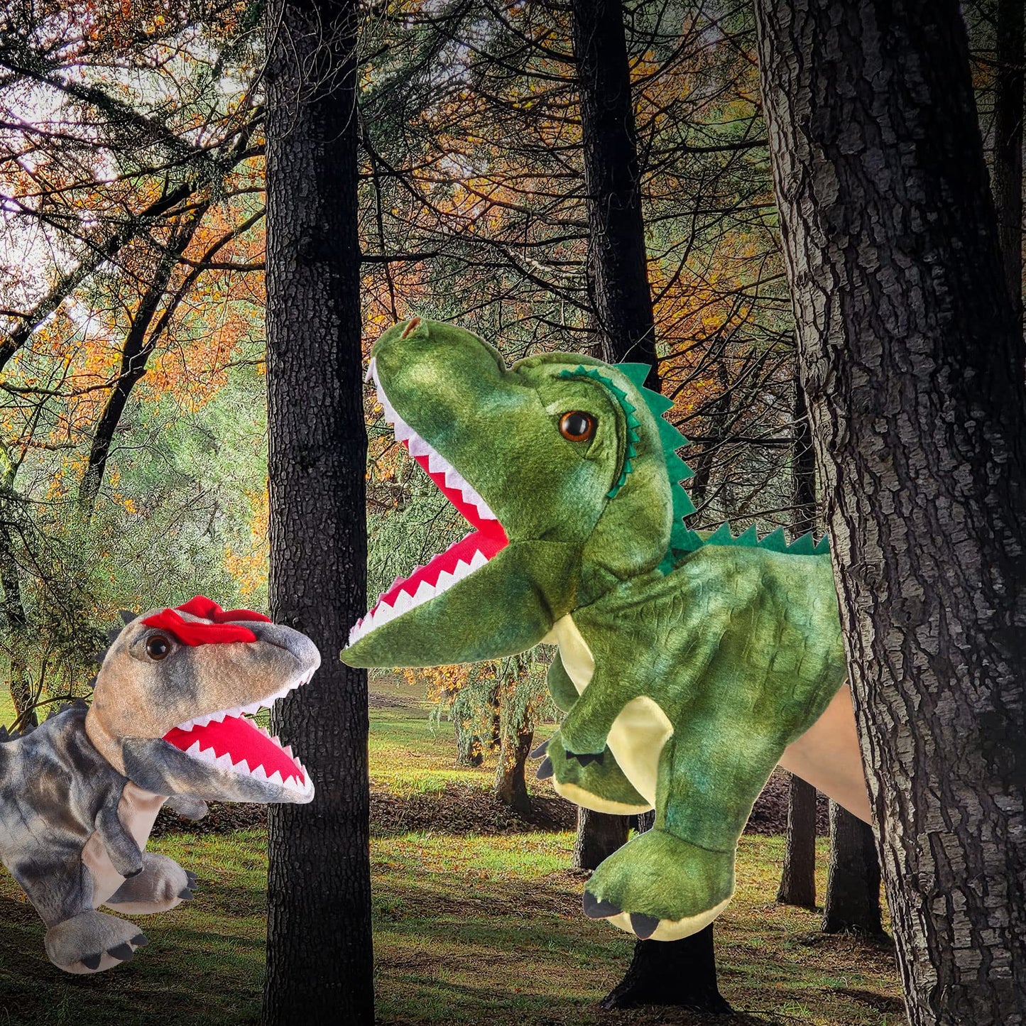 Animal Hand Puppets 11 Inch Sea Turtle Plush Dinosaur Animals Hand Puppet Toys Role-Play Toy Puppets For Kids Storytelling Imagi