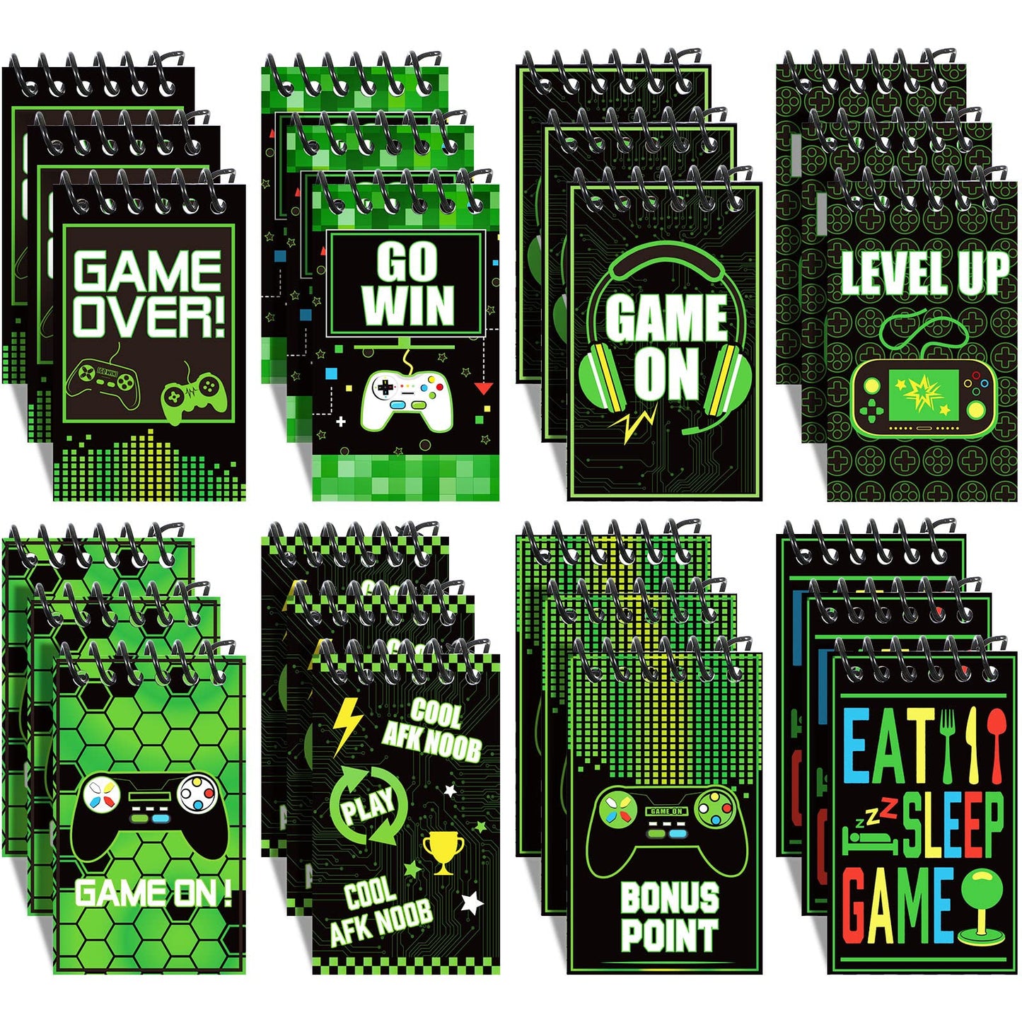Marspark 24 Pieces Video Game Party Favors Gaming Mini Notepads Gamer Video Gamer Favors Gaming Notepad Gaming Party Supplies Bu