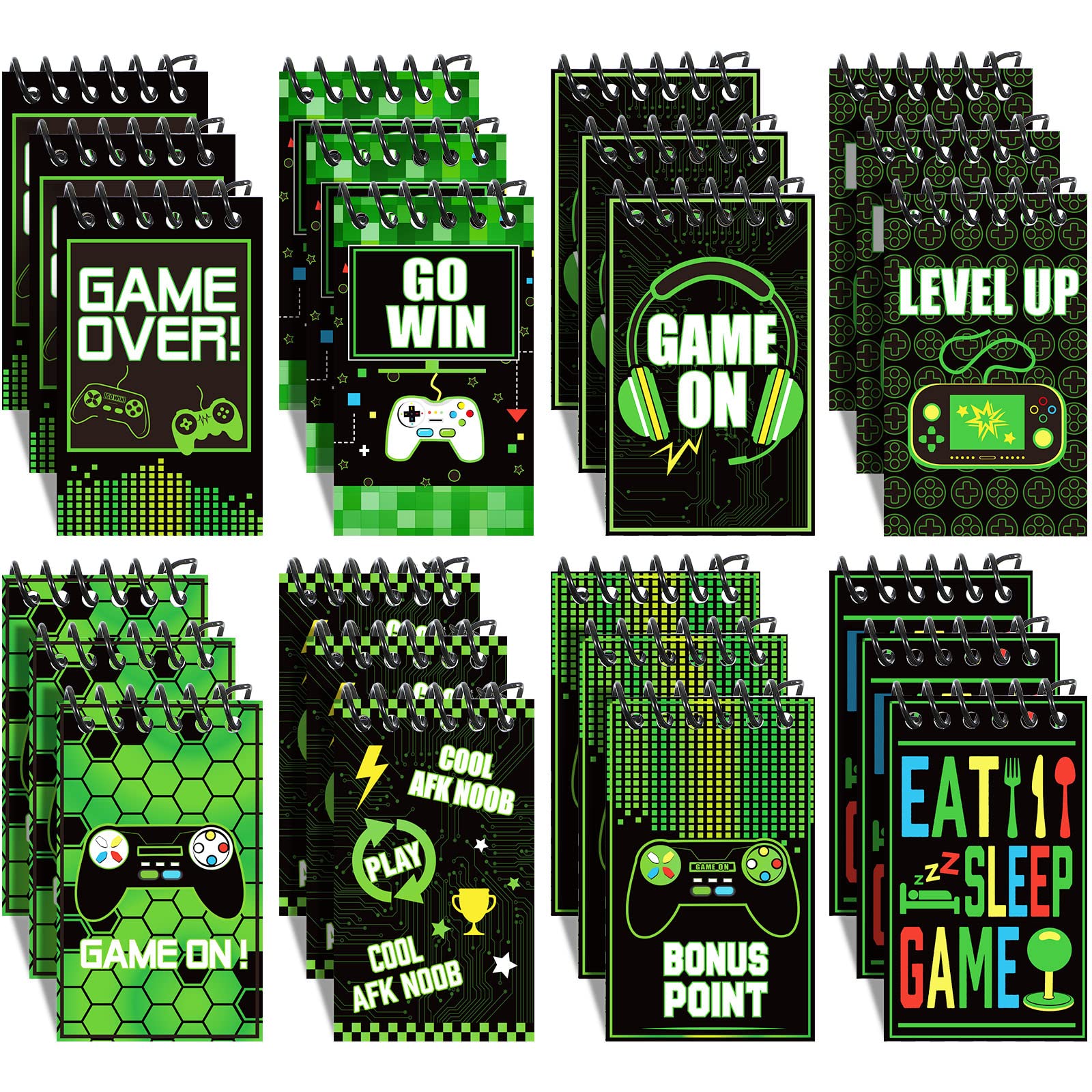 Marspark 24 Pieces Video Game Party Favors Gaming Mini Notepads Gamer Video Gamer Favors Gaming Notepad Gaming Party Supplies Bu