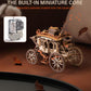 Robotime Stagecoach Wooden Music Box Puzzle Amka1, Valentines Day Gift 3D Wooden Puzzles For Adults, Mechanical 3D Model To Build, Birthday Anniversary Day Gift Hobby Stem Kits