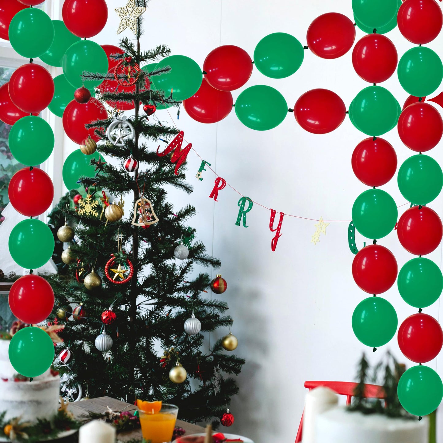 In-Jooyaa 6 Inch Dark Green Latex Link Balloon 100 Pcs Quick Linkable Balloon For Party Decoration