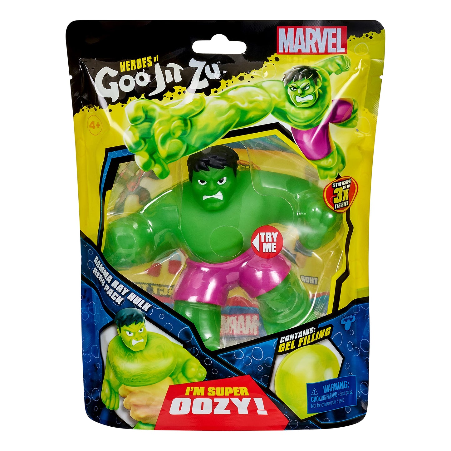 Heroes of Goo Jit Zu Marvel Hero Pack - Gamma Ray Hulk, 9.65 Inch, Multicolor, Model 41225, Goo/Rubber Material