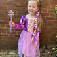Aolliya Princess Dresses For Girls Puff Sleeve Princess Costume Purple Princess Dress Up Clothes For Halloween Cosplay Party