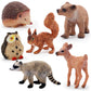 Gemini&Genius Woodland Animal Toys, 6Pcs Forest Animal Toy Figures With Bear, Hedgehog, Deer, Raccoon, Squirrel And Owl, North American Wildlife Great Cake Toppers For Baby Shower And Gifts For Kids