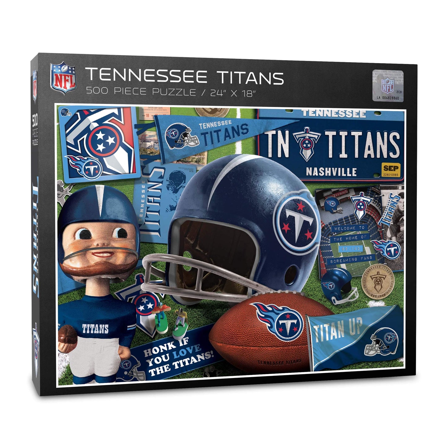 YouTheFan NFL Tennessee Titans Retro Puzzle - 500 Pieces, Cardboard, Team Colors, Model 0951513