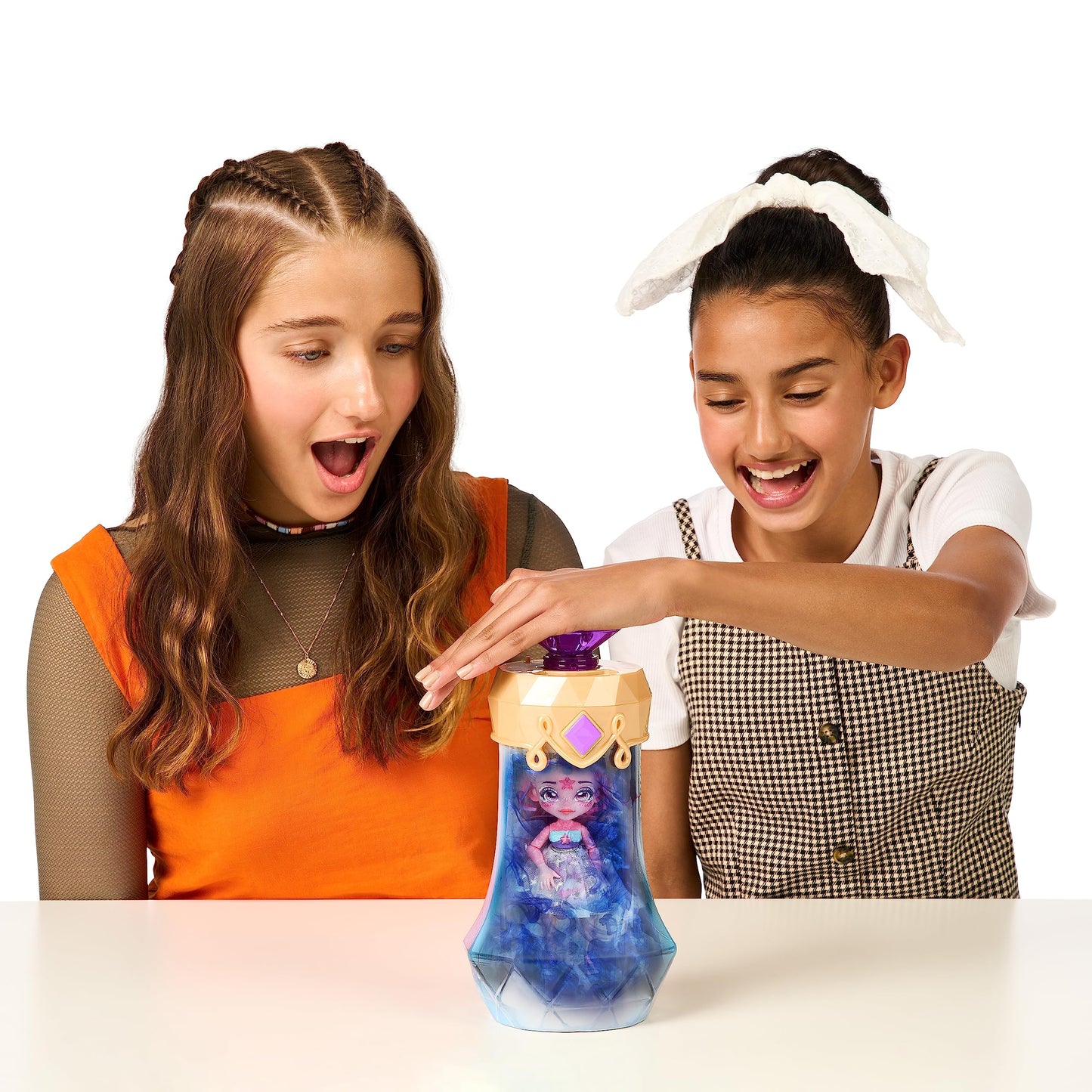 Magic Mixies Pixlings Unia The Unicorn 6.5" Doll in Potion Bottle - Unia Blue, Model 14871, Perfect Gift for Kids Ages 5+