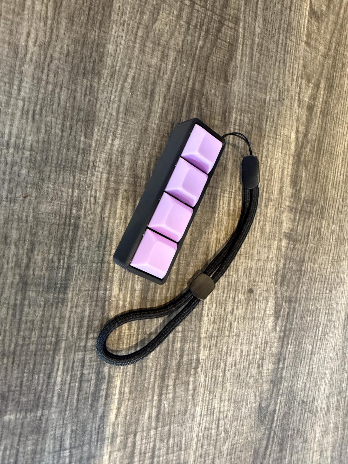 Four-Button Clicky Mechanical Switch Fidget Toy | Stim Toy, Stress Relief, Adhd (Black Base, Light Purple Keycaps)