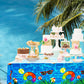Peony Man 2 Pieces Pool Party Tablecloth Plastic Summer Table Cover Disposable Hawaiian Party Tablecloth For Beach Summer Birthd
