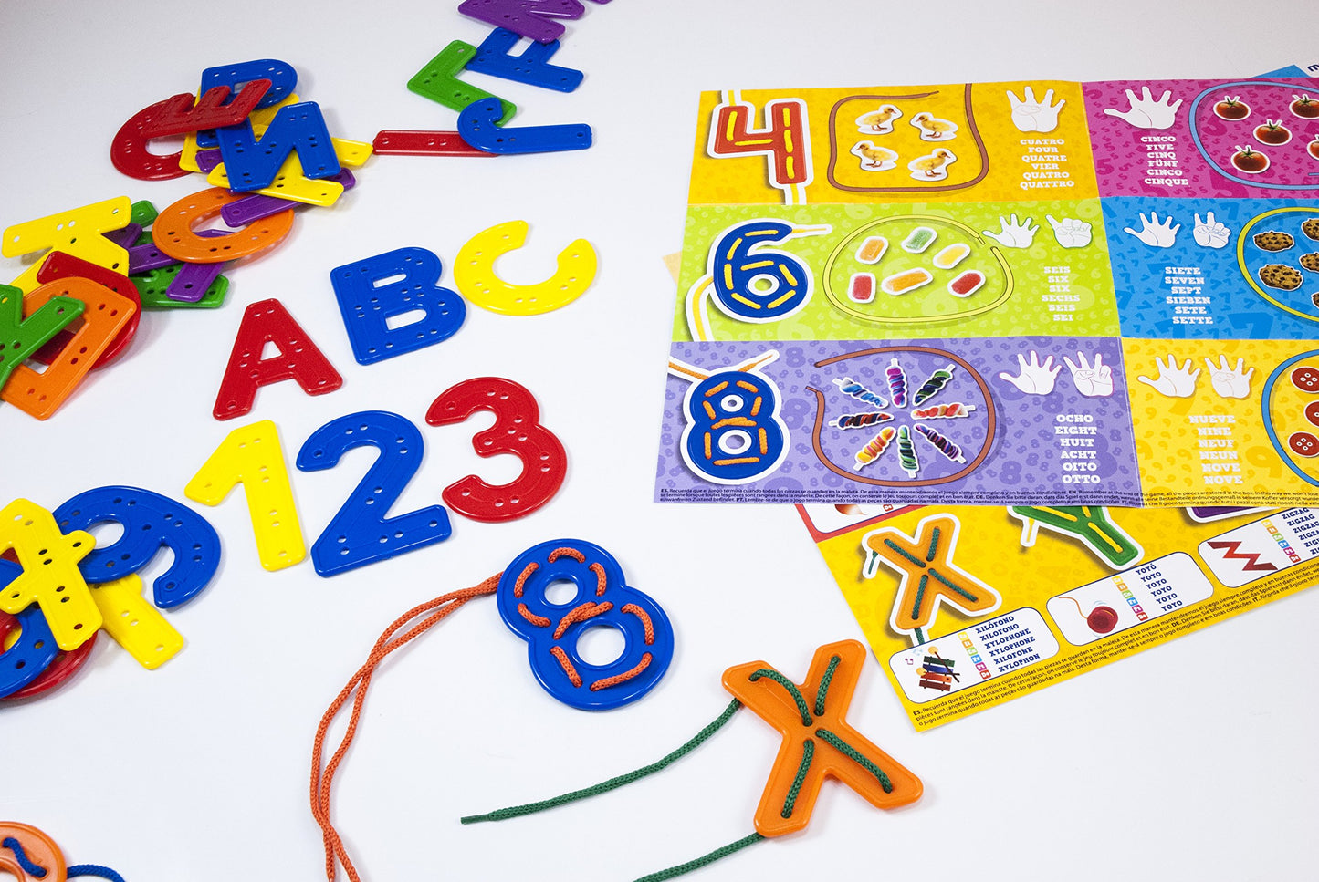 Miniland Educational - Activity 123 Abc Alphabet Number Lacing Set For Kids