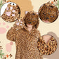 Ezuwail Cheetah Costume Kids Leopard Costume Gloves Mask Cheetah Onesie Bodysuit Cosplay for Girls Boys