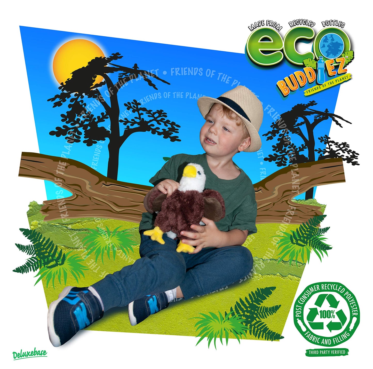 EcoBuddiez 12 Inch Eagle Plush Toy - Eco Friendly Stuffed Animal Made from Recycled Plastic Bottles