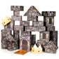 Blue Marble Jumbo Cardboard Building Blocks - 25+ Large Blue Bricks for Kids - Indoor Playhouse & Castle Building - Model NGCASTLE30