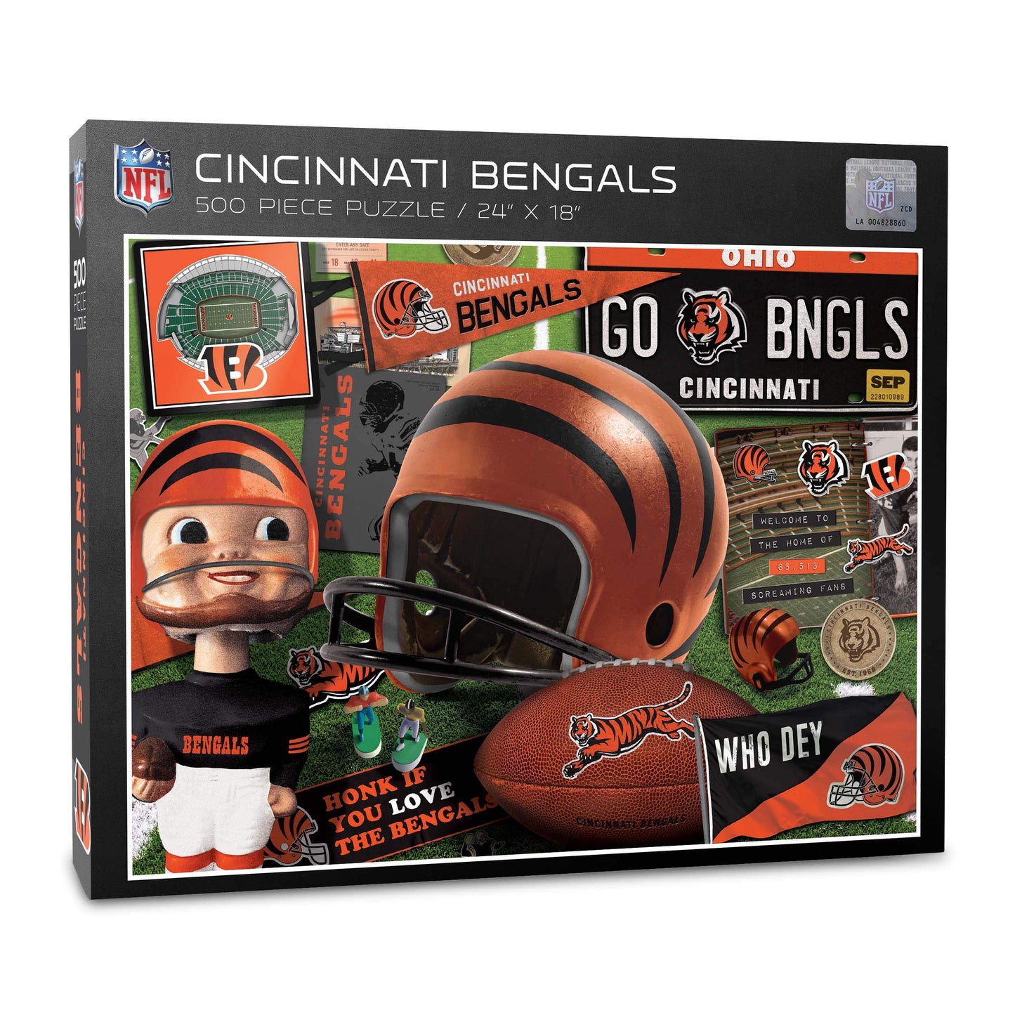 YouTheFan NFL Cincinnati Bengals Puzzle - 500 Pieces, Cardboard, Team Colors, Model 0951278, One Size