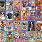Funny Puppy Puzzles for Adults 1000 Pieces Cute Dog Pretty Magic Art Jigsaw Puzzle Colorful Animal Collage Impossible Aesthetic 