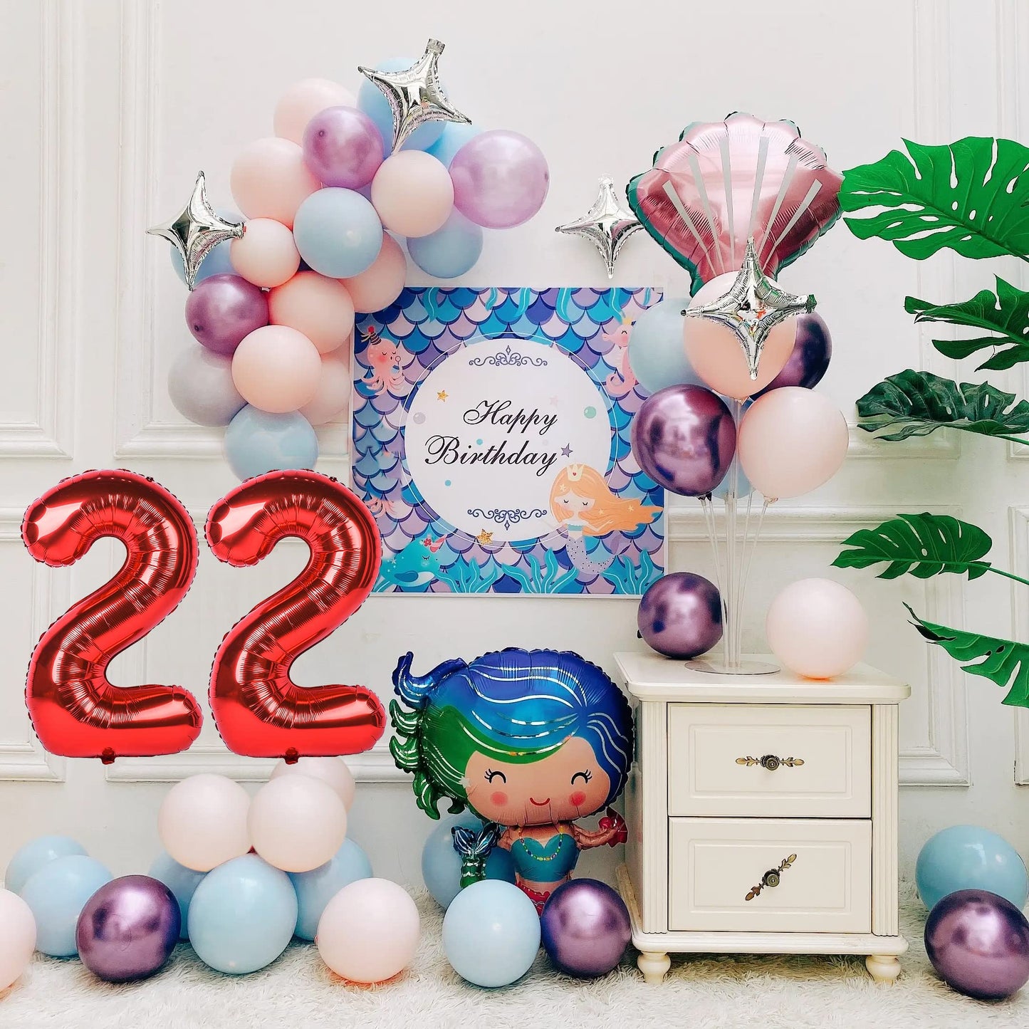 Smlpuame 40 Inch Number Balloon 0-9 Red Large Number 22 Balloons,Digital Balloons For Birthday Party Celebration Decorations Sup