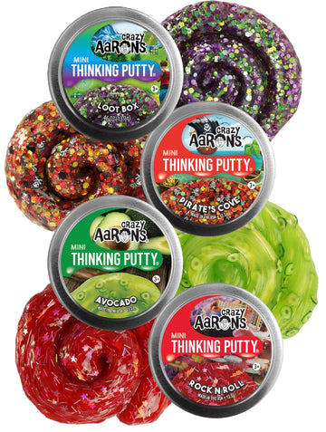 Crazy Aaron'S Putty Mini Tins Loot Box, Rock N' Roll, Pirate'S Cove & Avocado Gift Set Bundle - 4 Pack (13.3G Each)