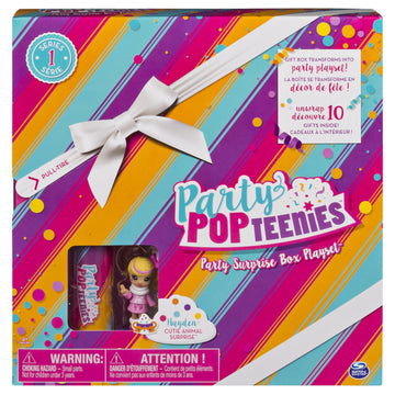 Party Popteenies - Cutie Animal Party Surprise Box Playset with Confetti  limited availability Collectible Mini Doll and Accessories  for Ages 4 and Up