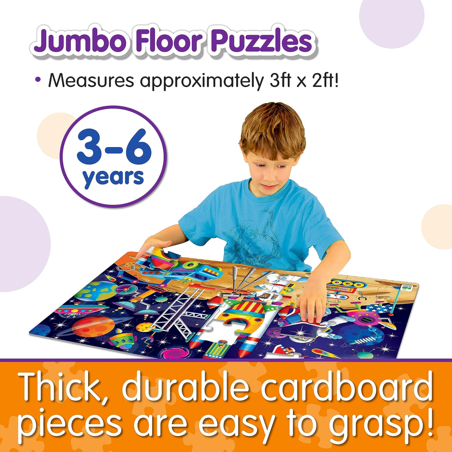 The Learning Journey: Jumbo Floor Puzzles Out In Space - Extra Large 50 Pieces Jigsaw Puzzle For Kids - Educational Intellectual Development - Preschool Toys & Activities For Children Ages 3-6 Years