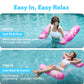 Sloosh Hammock Pool Floats Adults, 4-In-1 Multi-Purpose Inflatable Pool Floaties Pvc Water Hammock Lounge (Tropical Leaves-Pink)