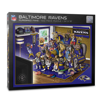 Youthefan Nfl Baltimore Ravens Purebred Fans 500Pc Puzzle - A Real Nailbiter