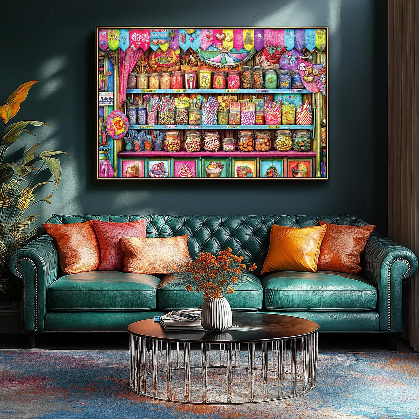 Blueforest 500 Piece Jigsaw Puzzle - Colorful Candy Shop Scene, 23"x15", Cardboard, Family Activity