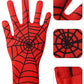 Geyoga 2 Pairs Spider Web Gloves Halloween Spider Gloves Red And Black For Halloween Masquerade Homecoming Cosplay (Child)