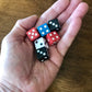 Funiverse 100 Bulk 16mm Dice 4 Color Assortment (Red, Blue, Black and White)