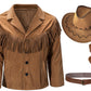 Kaipute Cowboy Costume Kids Jacket For Boys Girls Western Role Play Halloween Party Cosplay 4-5T Yellow