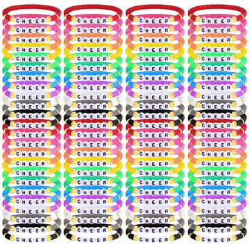 Luyi 96 Pcs Cheer Bracelets For Team Cheer Gifts Cheerleader Gifts Set For Cheer Stuff Women Preppy Heishi Beaded Friendship Y2K