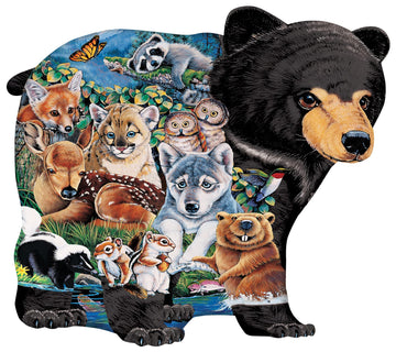 Masterpieces 100 Piece Shaped Jigsaw Puzzle For Kids - Forest Friends - 14''X19''