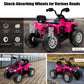 Costzon Kids Atv, 12V Four Wheeler Quad Electric Vehicle W/Forward/Backward Function, 2 Speeds, Music, Headlights, Storage Basket & Backrest, Toddler 4 Wheeler Toy Car For Boys Girls 3+ (Pink)