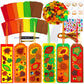 Winlyn 36 Sets Fall Craft Kits Fall Crafts DIY Fall Leaf Bookmarks Decorations Art Sets Autumn Maple Leaf Glitter Leaf Foam Stic