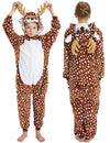Calanta Deer Onesie Kids Reindeer Costume Girls Animal Pajamas Halloween Christmas Cosplay Party.Sika Deer.140