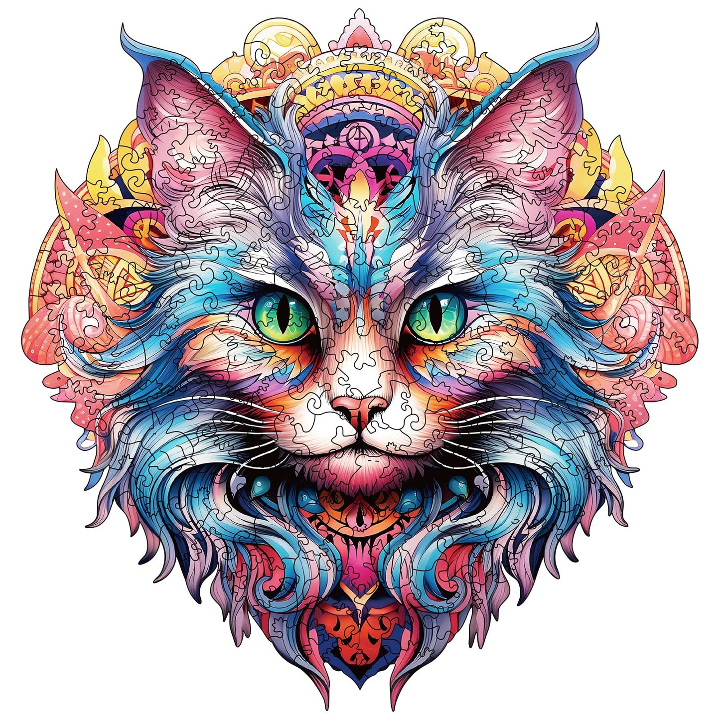 Wooden Puzzles For Adults - 200 Pieces Cat Unique Shaped Wooden Jigsaw Puzzles For Adults, Medium Size 10'' X 11'' Adult Wood Pu