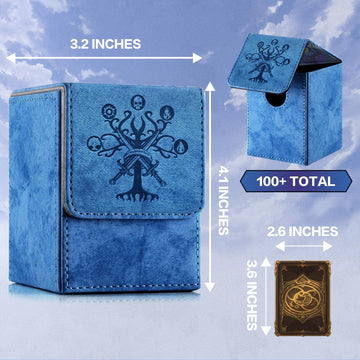 Promaxibinder Mtg Commander Deck Box, Fits 100 Single Sleeved Cards, Strong Magnet Magic Gathering Deck Box, Pu Leather Trading