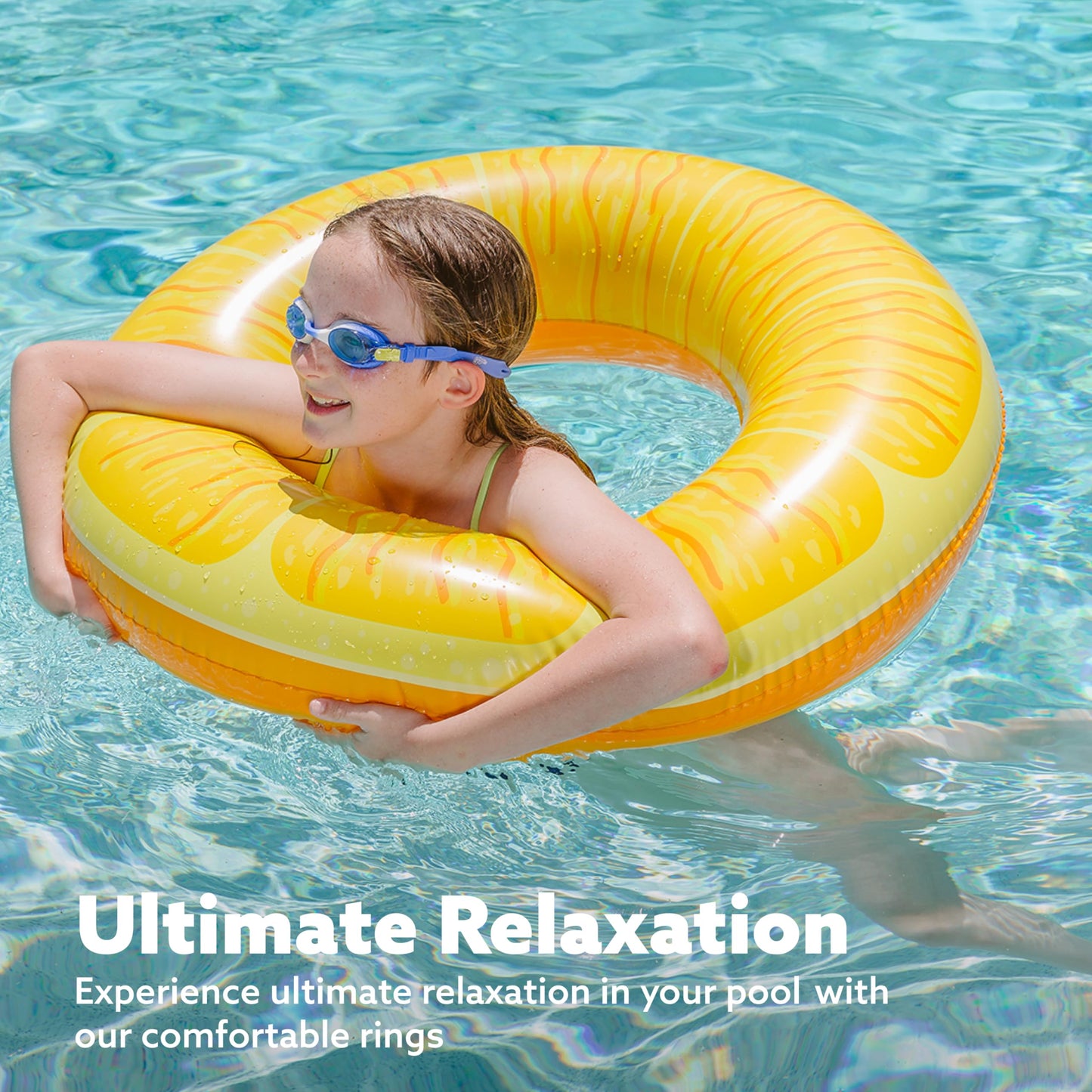 Sloosh 4 Pack Inflatable Pool Floats Fruit Tube Rings  Fruit Swim Tubes  Pool Floaties Toys  Beach Swimming Party Toys for Kids and mature-themeds (Fruit)