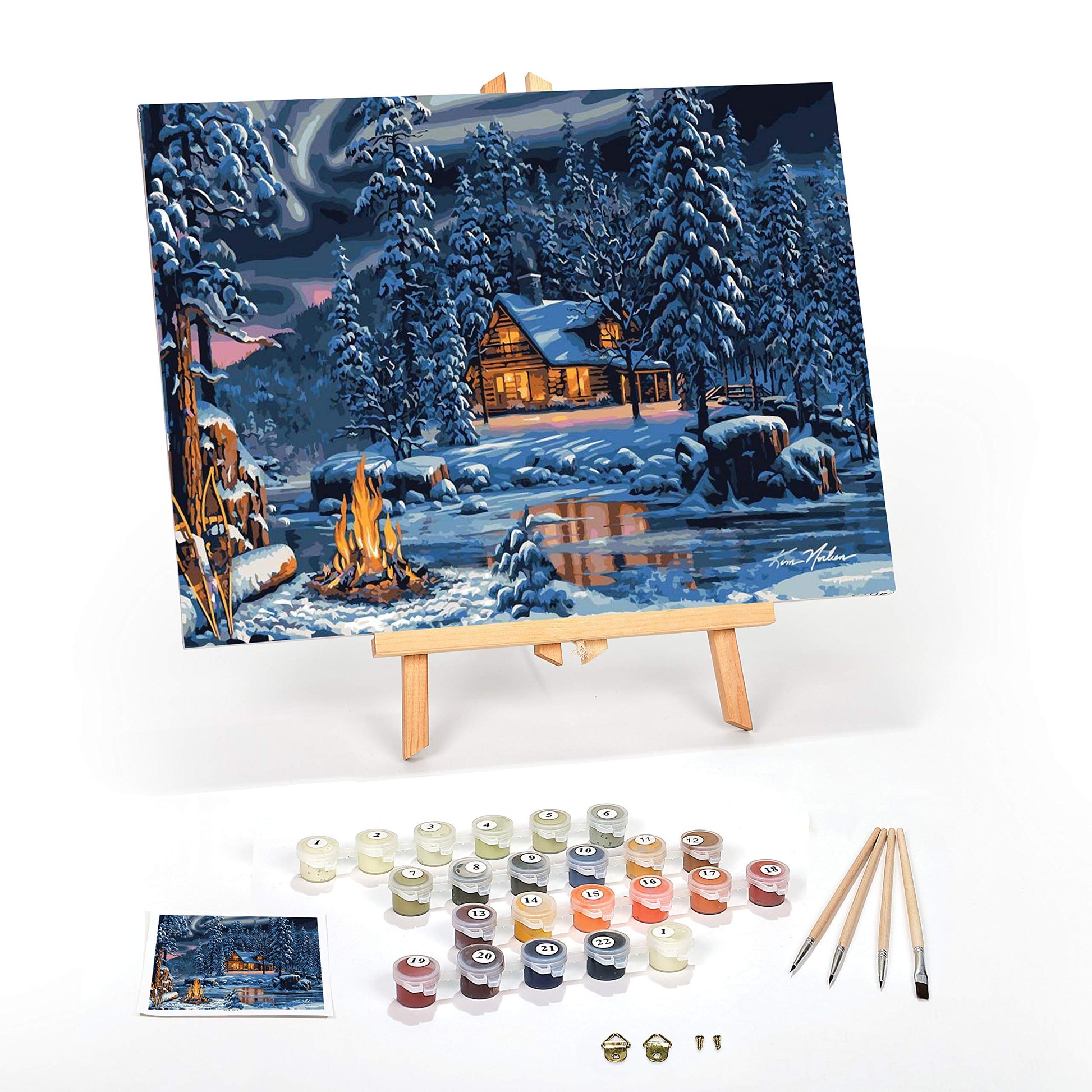 Ledgebay DIY Paint by Numbers Kit for Adults Framed Canvas Beginner to Advanced Paint by Numbers Kit Kits Include Acrylic Paint 