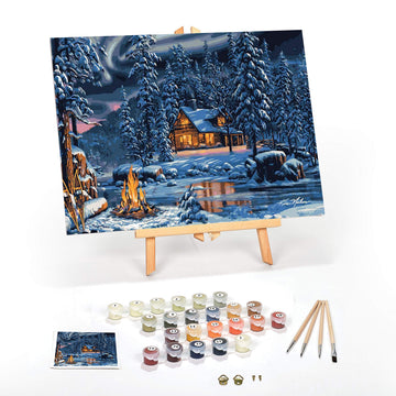 Ledgebay DIY Paint by Numbers Kit for Adults Framed Canvas Beginner to Advanced Paint by Numbers Kit Kits Include Acrylic Paint 