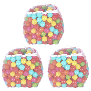 Balancefrom Fitness 2.3 Inch 400 Crush Proof Play Pit Balls With Mesh Storage Bag For Playpens, Bounce Houses, And Kiddie Pools, Multicolor (3 Pack)