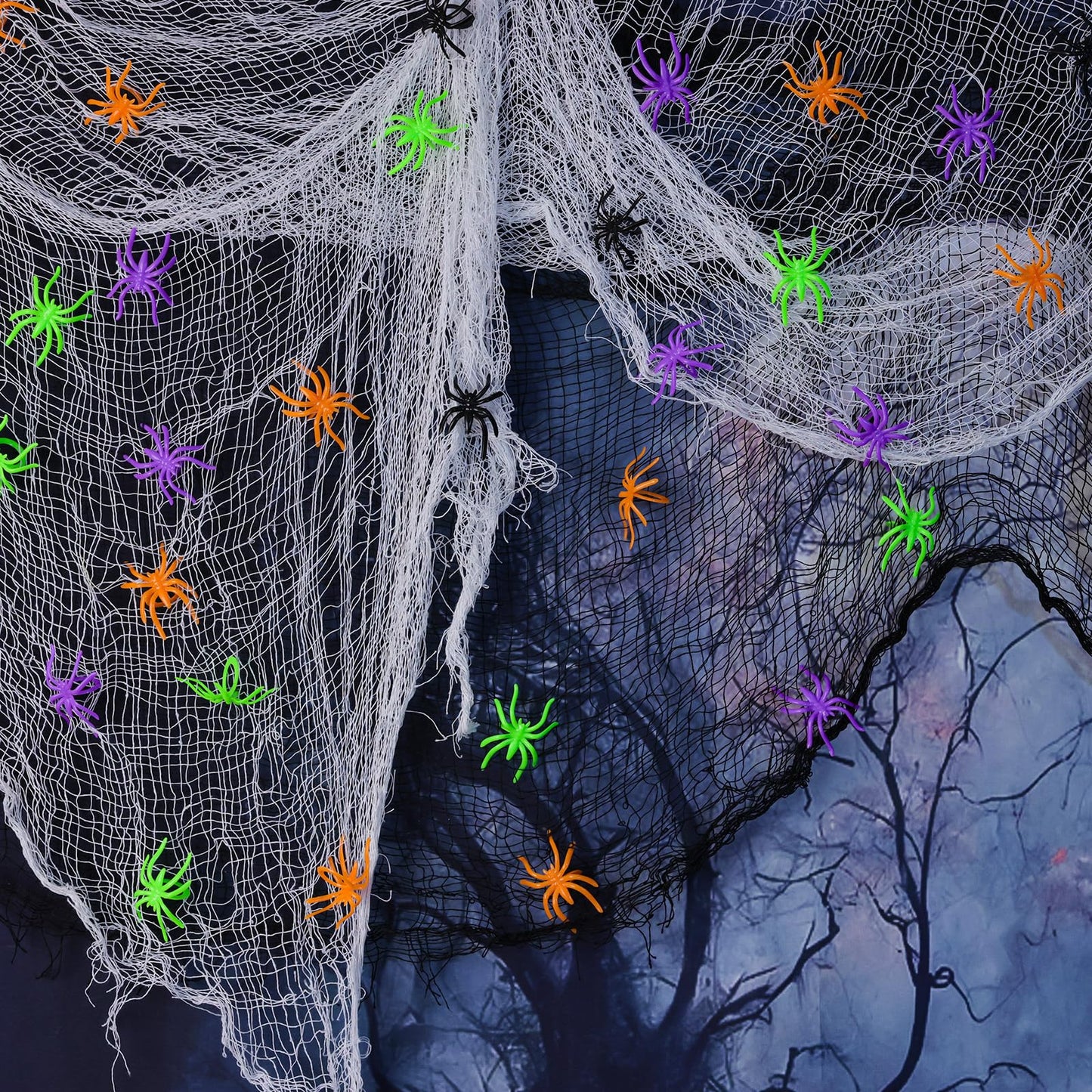 MGparty 400pcs Colorful Spider Rings Halloween Rings for Kids Party Supplies ,Plastic Spider Rings Bulk for Kids Halloween Party
