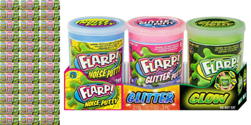Ja-Ru Flarp Putty Variety Slime Set (36 Pack) Noise Fart Putty, Glow In The Dark Putty, & Rainbow Glitter Putty. Scented Fidget Slime For Kids & Adult. Party Favors Goodie Bag Stuffers. 338-36S