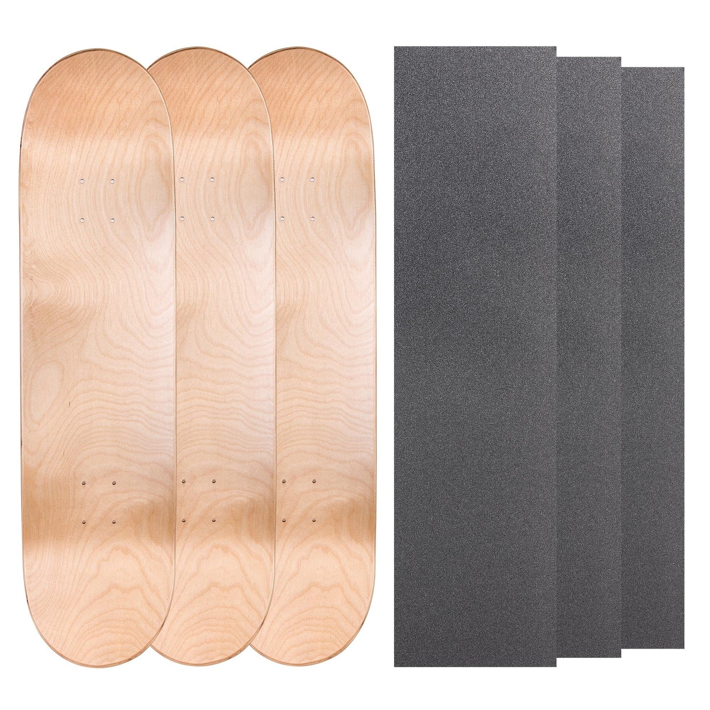 Cal 7 Blank Maple Skateboard Decks with Grip Tape (Natural, 7.75 inch)