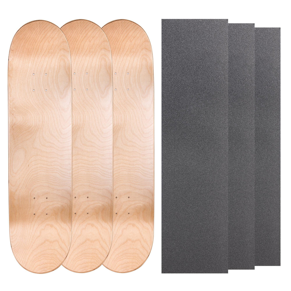 Cal 7 Blank Maple Skateboard Decks with Grip Tape (Natural, 7.75 inch)