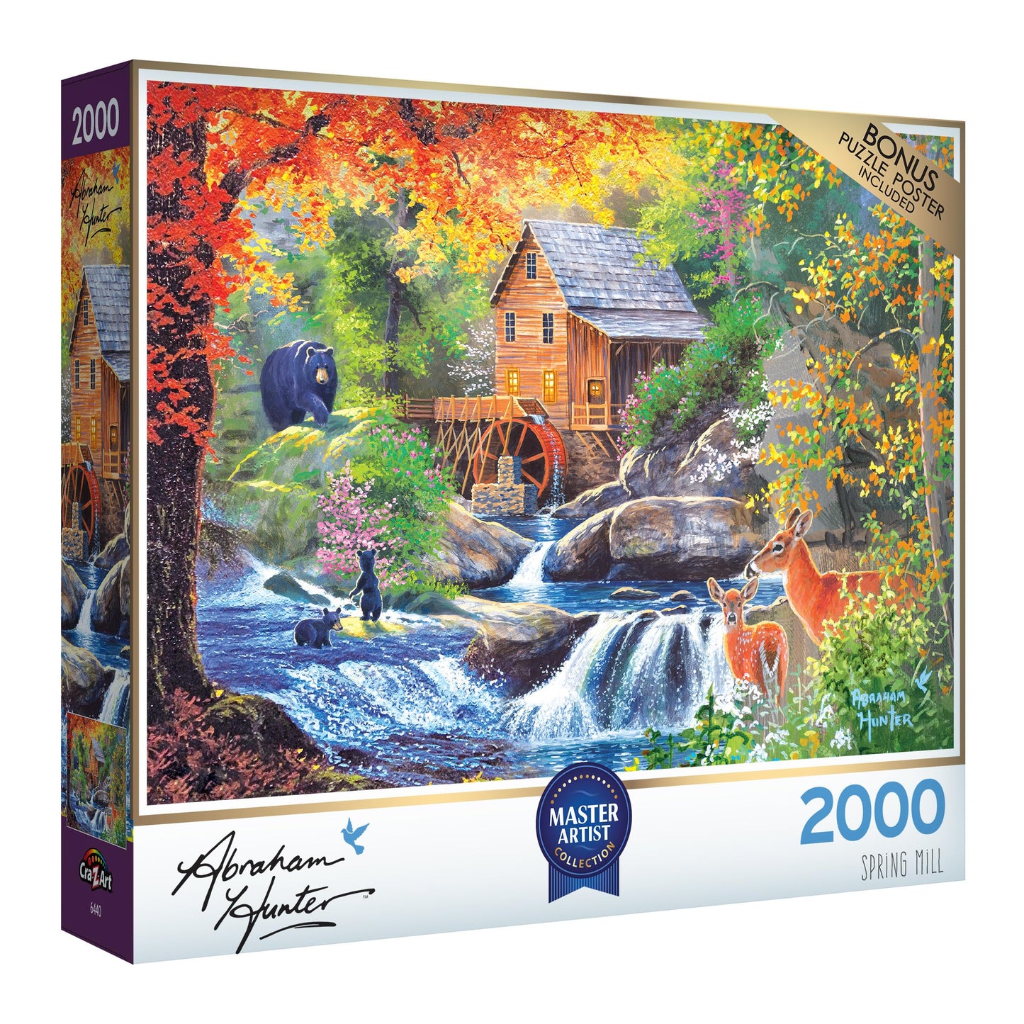 RoseArt 2000 Piece Jigsaw Puzzle - Abraham Hunter Spring Mill - Multi-colored, Paper, Model 6440ZZB