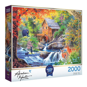 RoseArt 2000 Piece Jigsaw Puzzle - Abraham Hunter Spring Mill - Multi-colored, Paper, Model 6440ZZB