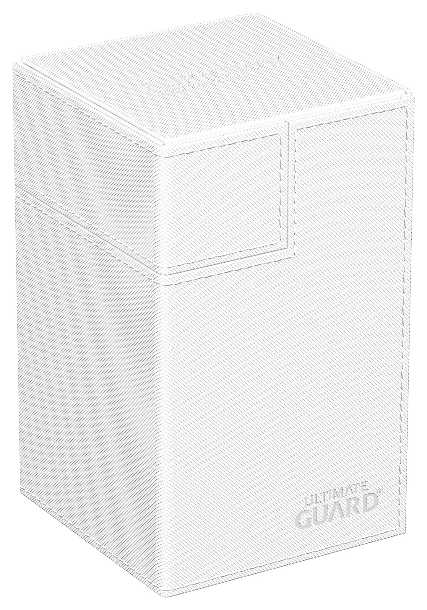 Ultimate Guard FlipnTray 100+, Deck Case for 100 Double-Sleeved TCG Cards + Dice Tray, White, Independent Magnetic Closure & M