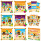 Cy2Side Hawaii Sticker Scene Set - 12 Set Make Your Own Summer Beach Scene Art Craft Diy Tropical Hawaii Craft Kit For Kid Mix Match Flamingo Sticker For Kids Luau Party Game Classroom Supplies